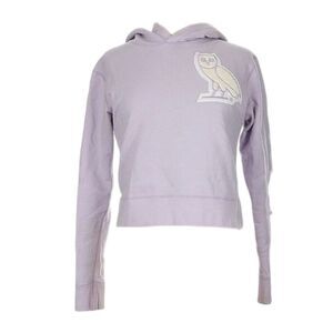 OVO Cropped Hoodie Light Lvender Purple Owl Design Drake Size M